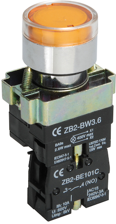 IEK BBT50-BW-K05 Кнопка управления LAY5-BW3561 с подсветкой желтый 1з ИЭК