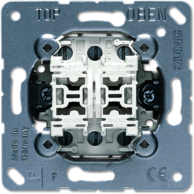 JUNG 539U Кнопка сдвоенная без фиксации с двумя переключающими группами