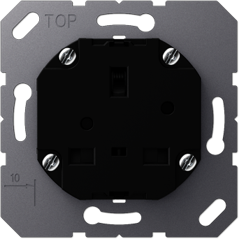 JUNG 3521EINS Розетка British standart 13А без выключателя, рамка 71х71мм