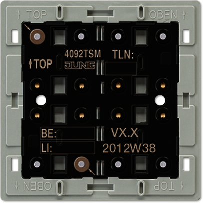 JUNG 4092TSM KNX кнопочный модуль с интегрированным шинным сопряжением, "универсальный", 1-4 группы