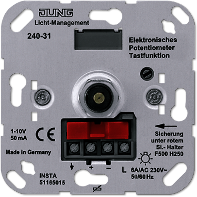 JUNG 240-31 Потенциометр для регулирования люминесцентных ламп с кнопкой