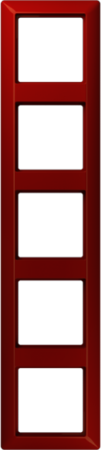 JUNG AS585BFRT Рамка 5-кратная для вертикальной и горизонтальной установки; термопласт, красная
