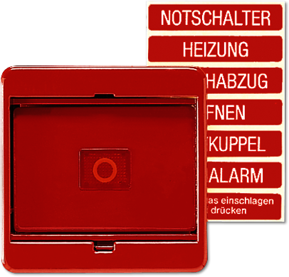 JUNG 561GLRT Клавиша с стеклянной пластиной для выключателей и кнопок; красная
