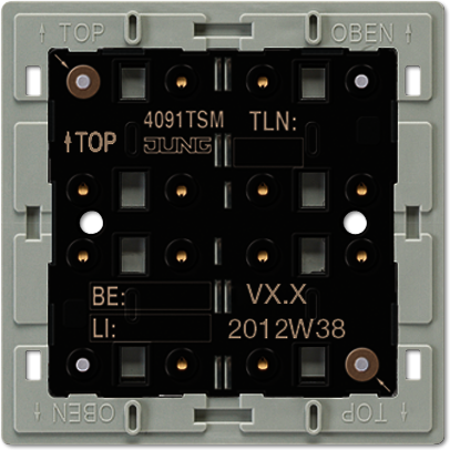 JUNG 4091TSM KNX кнопочный модуль с интегрированным шинным сопряжением, "универсальный", 1-4 группы