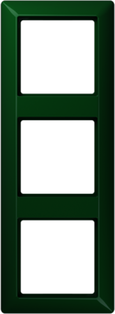 JUNG AS583BFGN Рамка 3-кратная для вертикальной и горизонтальной установки; термопласт, зеленая