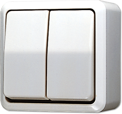 JUNG 605AWW Выключатель для накладного монтажа сдвоенный; белый
