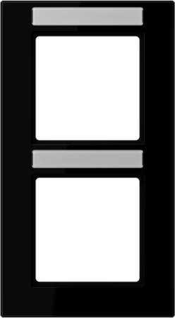 JUNG AC582BFNASW Рамка 2-кратная; термопласт; с полем для надписи; чёрный