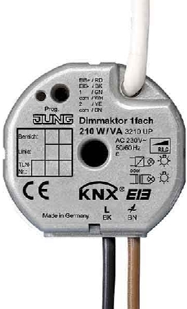 JUNG 3210UP KNX универсальный диммер, 1 канал 50-210 W/VA