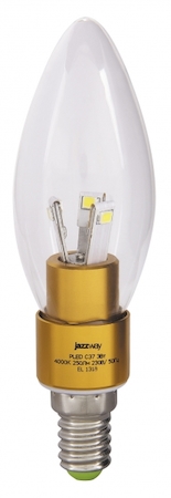 1033802 PLED-C37  CLEAR GOLD 5w 4000K 390Lm E14 230/50  Jazzway