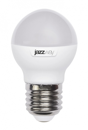Фото Jazzway 1027863-2 Лампа светодиодная (LED) «шар» d45мм E27 180° 7Вт 220-240В матовая тепло-белая желтая 3000К