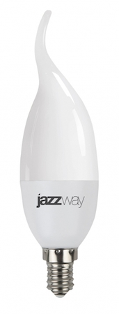 Фото Jazzway 1027894-2 Лампа светодиодная (LED) «свеча на ветру» d38мм E14 220° 7Вт 220-240В матовая тепло-белая желтая 2700К