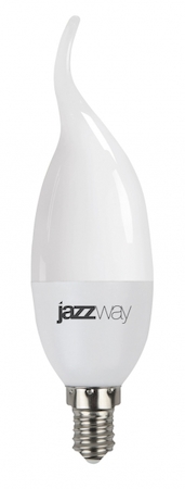 Фото Jazzway 1027917-2 Лампа светодиодная (LED) «свеча на ветру» d38мм E14 220° 7Вт 220-240В матовая нейтральная холодно-белая 4000К