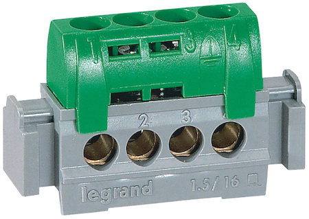 Legrand 004830 Клеммник зеленый 4х1.5-16мм2