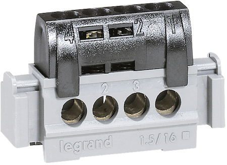 Legrand 004850 Клеммник черный 4х1.5-16мм2
