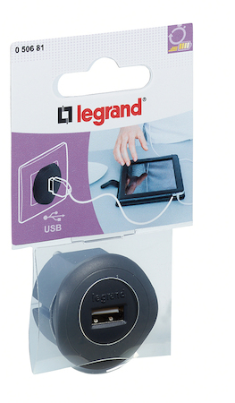 Legrand 050681 USB д/зарядки 1.5А черн