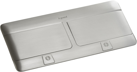 Legrand 654003 Выдв.блок в стол 2х4 мод нерж.