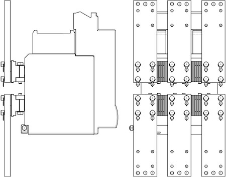 Legrand 7007170 Комплект шин и контактов (шаг 116,5мм) для переднего присоединения стационарного Протон 25