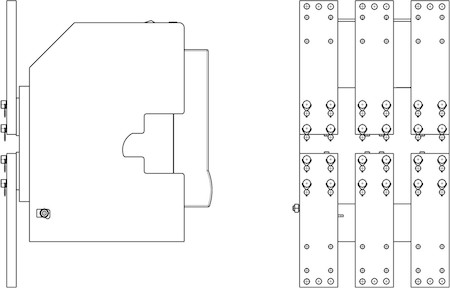 Legrand 7007171 Комплект шин (шаг 116,5мм) для переднего присоединения выдвижного Протон 25