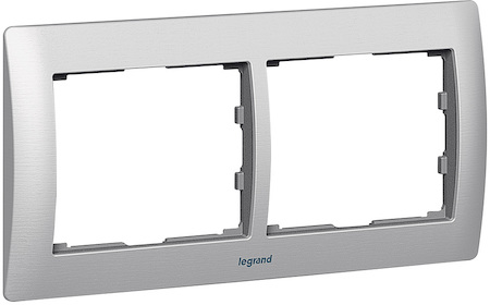 Legrand 771952 Рамка 2п гор Br.Aluminium GL