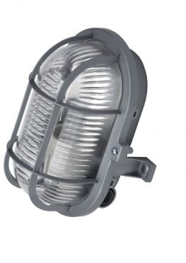 Lena Lighting 102011 LL Oval 1x60W E27 Светильник накладной серый (пласт.реш.) IP44