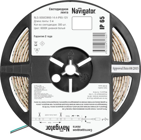 Фото Navigator 71769 NLS-5050СW60-14.4-IP65-12V R5 светодиодная лента (5м)