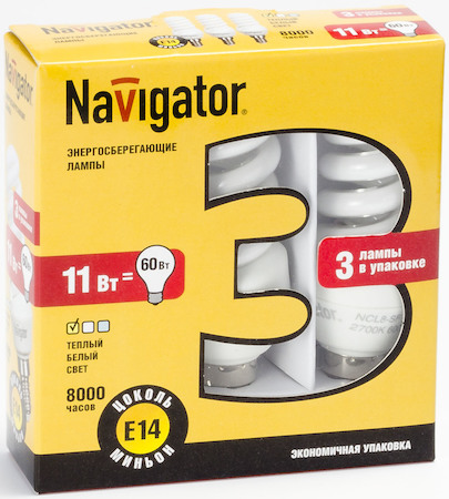 94423 Лампа Navigator 94 423 NCL8-SF-11-827-E14/3PACK