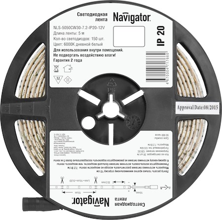 Фото Navigator 71766 NLS-5050СW30-7.2-IP20-12V R5 светодиодная лента (5м)