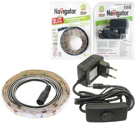 71431 СД Лента Navigator 71 431 NLSD-3528WW60-4.8-IP65-12V-1м-BP