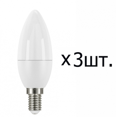 Osram 4052899971608 (3) Лампа "свеча" в УПАК (3шт.) Е14 светодиод. (LED)  5,4Вт (= 40Вт ЛН) тепло-бел. матов. 230В OSRAM