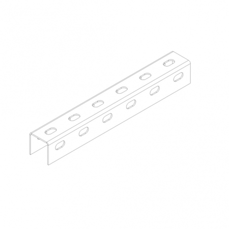 Ostec СПч404015U3-3 Профиль монтажный U-образный перфорированный 40х40х3000 (1,5 мм) (неоцинк.)