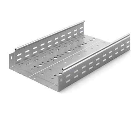 Ostec ЛПМЗТ(М)гц-300х80 (1 мм) Металлический лоток перфорированный 300х80х2500 (1 мм) (горячий цинк)