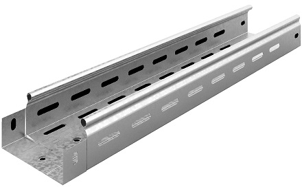 Ostec ЛПМЗТ(М)гц-100х50 (1 мм) Металлический лоток перфорированный 100х50х2500 (1 мм) (горячий цинк)