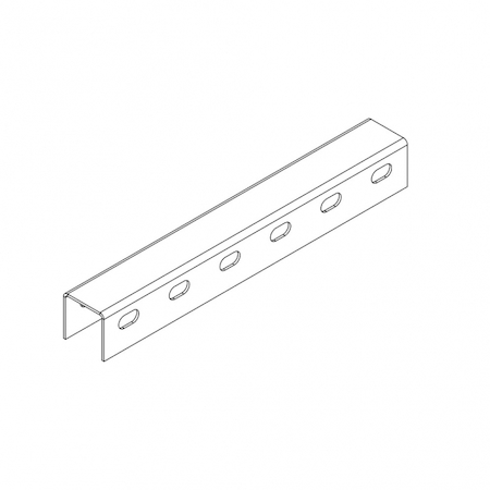 Ostec СПгц505025U2-3 Профиль монтажный U-образный с боковой перфорацией 50х50х3000 (2,5 мм) (горячий цинк)