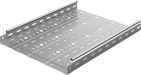 Ostec ЛПМЗТ(М)гц-400х50 (1 мм) Металлический лоток перфорированный 400х50х2500 (1 мм) (горячий цинк)