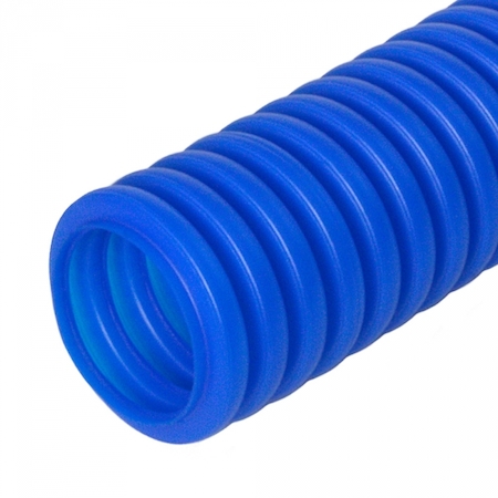 PR02.0098 Труба гофрированная ПНД защитная для МПТ (пешель) синяя д40/31,2 (15м/960м уп/пал) Промрукав