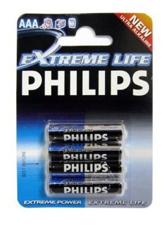 Б00029741EV5H Элемент питания Philips LR03-4BL EXTREME LIFE (48/864/21600)