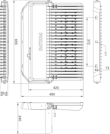 Philips 01664504 - - Цвет: Aluminum and gray - Соединение: Проволочные выводы/провода