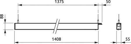 Philips 87434900 TrueLine DIRECT/INDIRECT OC - LED Module, system flux 4700 lm - Нейтральный белый 840 - Power supply unit with DALI interface - Line-end luminaire