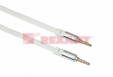 REXANT 18-4004 Аудио кабель AUX 3.5 мм шнур плоский 1M белый