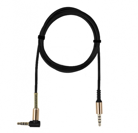 REXANT 18-1120-9 Аудио кабель 3,5 мм штекер-штекер угловой, металлические разъемы,  1М черный