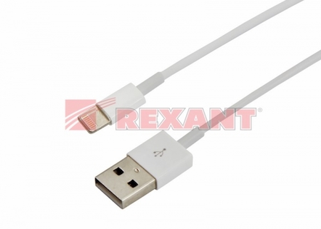 18-0001 USB кабель для iPhone 5/6/7 моделей original copy 1:1 белый REXANT