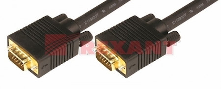 17-5503 Шнур VGA - VGA с ферритами, длина  1,8 метра, черный (GOLD) REXANT