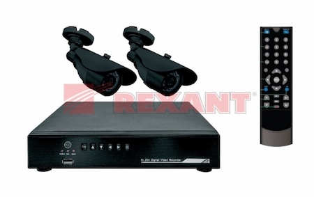 45-0125 Комплект видеонаблюдения 2 наружные камеры (без жесткого диска) REXANT