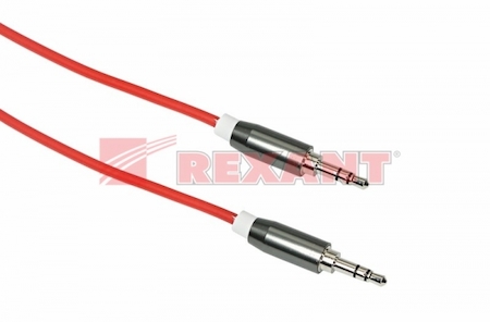 REXANT 18-4266 Аудио кабель AUX 3.5 мм шнур силикон 1M красный