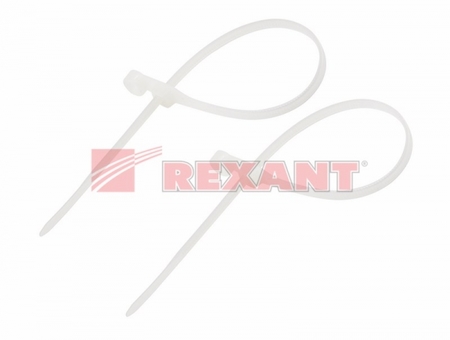 07-0104 Стяжкa нейлоновая под винт 100 x 3,6 мм, белая (упак. 100 шт)  REXANT