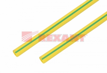 21-5007 Термоусадка  15,0 / 7,5 мм, желто-зеленая (упак. 50 шт. по 1 м)  REXANT