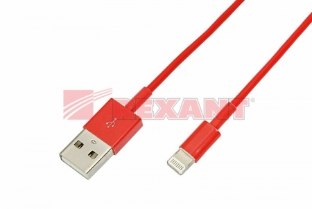 REXANT 18-1128 USB кабель для iPhone 5 шнур 1М красный