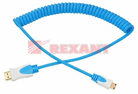 17-7125 Шнур HDMI - mini HDMI 2М синий витой REXANT