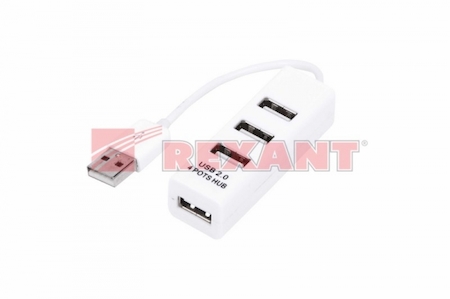 18-4103-1 Разветвитель USB на 4 порта белый REXANT