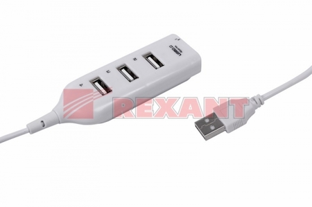 REXANT 18-4103-1-9 Разветвитель USB на 4 порта белый